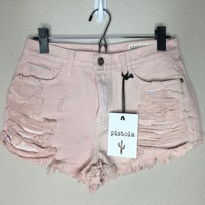 Pistola Distressed Jean Shorts